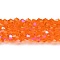 Transparent Electroplate Glass Beads Strands, AB Color Plated, Faceted, Bicone, Orange Red, 2.9~3.3x2.5mm, Hole: 0.7mm, about 135~140pcs/strand, 38~40cm