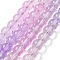 Baking Painted Transparent Glass Beads, Gradient Color, Segmented Multi-color Beads, Round, Plum, 10mm, Hole: 1.5mm, 30.63''~30.91''(77.8~78.5cm)