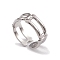 Non-Tarnish 304 Stainless Steel Hollow Out Oval Wrap Open Cuff Rings for Women, Stainless Steel Color, Inner Diameter: 16.8mm