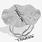 304 Stainless Steel European American Simple Style Cuff Ring for Women, Irregular Round Opening Index Ring, Stainless Steel Color, 28mm, Inner Diameter: 17mm