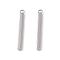 Non-Tarnish 304 Stainless Steel Pendants, Cuboid/Bar Charm, Stainless Steel Color, 22.5x2.5x2mm, Hole: 1.4mm