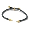 Adjustable Nylon Cotton Cord Making, with Rack Plating Brass Findings, Golden, Dark Slate Gray, 4-3/4~8-7/8 inch(12~22.5cm), 3mm, Hole: 2mm
