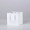 Solid Color Kraft Paper Gift Bags with Ribbon Handles, for Birthday Wedding Christmas Party Shopping Bags, Square, White, 15x15x15cm