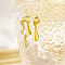 304 Stainless Steel Stud Earrings, Teardrop Asymmetrical Earrings, Real 18K Gold Plated, 38x13mm and 28x8mm
