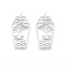 Non-Tarnish Halloween 201 Stainless Steel Pendants, Laser Cut, Coffin with Spider, Stainless Steel Color, 45x24x1mm, Hole: 1.5mm