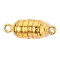 Brass Magnetic Clasps with Loops, Oval, Golden, 15.5x5.5mm, Hole: 1.5mm
