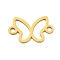 Ion Plating(IP) 201 Stainless Steel Connectors Charm, Butterfly Link, Laser Cut, Real 18K Gold Plated, 9x15x1mm, Hole: 1.5mm