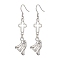 Alloy Pendants Earrings, Brass Earring Hooks, Ghost, For Halloween, Platinum, 58x14mm