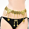 Geometric Alloy Chain Layered Tassel Waist Dance Belly Chains for Women, Antique Golden, 1200mm
