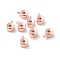 925 Sterling Silver Crimp Beads, Loose Spacer Beads, Stopper Crimp Charms, Flat Round, Rose Gold, 4x3x2mm, Hole: 0.8mm, pin: 1mm