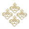 Alloy Pendants, Heart, Matte Gold Color, 26x24x2.5mm, Hole: 1.8mm