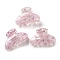 Transparent Floral Pattern Acrylic Claw Hair Clips, Hair Accessories for Girl, Women, Violet, 82mm