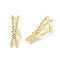 Clear Cubic Zirconia Bowknot Hoop Earrings, Brass Jewelry for Women, Real 18K Gold Plated, 25.5x13x6.5mm, Pin: 1mm