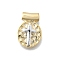Religion Theme Brass Hammered Pendants, Cadmium Free & Lead Free, Real 16K Gold Plated & Platinum, Oval with Cross, 14x9.5x3.5mm, Hole: 1.6mm