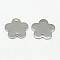 Tarnish Resistant 304 Stainless Steel Links connectors, Flower, Stainless Steel Color, 13x13x1mm, Hole: 0.5mm