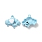 Alloy Chandelier Component Links, Spray Painted, Lead Free & Cadmium Free, Cloud with Heart, Blue, 19x21x4.5mm, Hole: 1.8mm