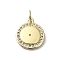 Brass Micro Pave Claer Cubic Zirconia Charms, Cadmium Free & Nickel Free & Lead Free, with Jump Ring, Flat Round, Real 18K Gold Plated, 14x12x2mm, Hole: 3mm