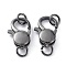 Brass Lobster Claw Clasps, with Jump Ring, Long-Lasting Plated, Parrot Trigger Clasps, Electrophoresis Black, 14x10.5x5mm, Hole: 3mm