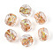 Handmade Foil Lampwork Beads, Cuboid, Faceted, Sandy Brown, 12~13x10.2~11x10.2~11mm, Hole: 1.2~1.5mm, about 40pcs/strand, 19.29~19.69''(49~50cm)