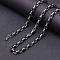Stainless Steel Byzantine Chains Necklaces for Men, Black, 25.59 inch(65cm)x8mm