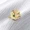 304 Stainless Steel with Rhinestone Open Rings, Ion Plating(IP), Evil Eye, Real 18K Gold Plated, 16mm, US Size 7 1/4(17.5mm)