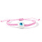 Handmade Lampwork Evil Eye Round Beaded Braided Bead Bracelets, Adjustable Fiber Cord Braided Bracelets for Men Women, Pink, Inner Diameter: 11 inch(28cm)