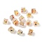 Baking Painted Handmade Gold Sand Lampwork Beads, Cube, Antique White, 8~9x9x6~7mm, Hole: 1.8mm