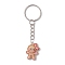 Christmas Resin Kechain, with Iron Split Key Rings, Gingerbread Man, Platinum, 8cm