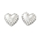 304 Stainless Steel Beads, Heart, Stainless Steel Color, 7x8x4mm, Hole: 1.3mm