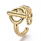 Brass Cuff Rings, Open Rings, Ring with Bar, Real 18K Gold Plated, US Size 6(16.5mm)