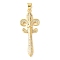 Brass Micro Pave Cubic Zirconia Pendants, Cadmium Free & Nickel Free & Lead Free, Cross Charms, Real 18K Gold Plated, 40.5x16x3mm, Hole: 5x3.5mm