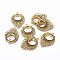 Tibetan Style Alloy Chandelier Component Links, Loops, teardrop, Antique Golden, 34x25.5x2.2mm, Hole: 1.2mm