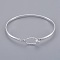 Brass Bangle Making, Silver Color Plated, 63x50x3mm
