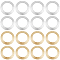 20Pcs 2 Colors Brass Linking Rings, Lead Free & Cadmium Free, Round Ring, Textured, Real 18K Gold & 925 Sterling Silver Plated, 18x2mm, Hole: 12mm, 10pcs/color