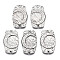 Alloy Links Connectors, Rectangle with Moon, Cadmium Free & Nickel Free & Lead Free, Thailand Sterling Silver Plated, 29x18.5x2mm, Hole: 1.8mm