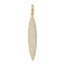 Rack Plating Brass Micro Pave Clear Cubic Zirconia Big Pendants, Long-Lasting Plated, Lead Free & Cadmium Free, Horse Eye Charms, Real 18K Gold Plated, 59x10x3.5mm, Hole: 4.5x7.5mm