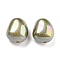 Spray Painted ABS Plastic Beads, Imitation Pearl, Oval, Dyed, AB Color Plated, Olive Drab, 16x13.5x10mm, Hole: 2mm