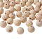 Natural Unfinished Wood Beads, Round Wooden Loose Beads Spacer Beads for Craft Making, Macrame Beads, Large Hole Beads, Lead Free, Moccasin, 25mm, Hole: 4.5~6mm