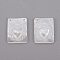 Natural White Shell Mother of Pearl Shell Pendants, Rectangle with Heart, 15.5x11.5x2.2mm, Hole: 0.7mm