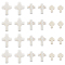 SUNNYCLUE 1 Box 90Pcs White Cross Beads Mini Small Synthetic Turquoise Stone Cross Bead Tiny Pocket Crosses Easter Holiday Crucifix Loose Spacer Beads for Jewelry Making Beading Supplies DIY Crafts