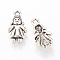 Tibetan Style Alloy Pendants, Girl, Cadmium Free & Nickel Free & Lead Free, Antique Silver, 15.5x8.5x2.5mm, Hole: 1.5mm, about 1780pcs/1000g