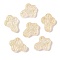 Transparent Spray Paint Glass Beads, Cross, Light Khaki, 14.5x11.5x3.5mm, Hole: 1mm