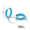 Elegant Brass Enamel Hoop Earrings, Golden, Blue, 17x3mm