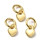 Brass Charms, with Jump Ring, Long-Lasting Plated, Lead Free & Cadmium Free, Heart Charm, Real 18K Gold Plated, 6x4.5x1.2mm, Hole: 4mm