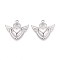 304 Stainless Steel Heart with Wings Pendants, Non-Tarnish, Stainless Steel Color, 23x25x3mm, Hole: 1.6mm