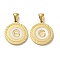 Ion Plating(IP) 304 Stainless Steel Pendants, Flat Round Shell Charms with Letter, Golden, Letter C, 20.5x17.5x1.5mm, Hole: 2.5x4.5mm