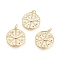Brass Micro Pave Cubic Zirconia Pendants, with Jump Ring, Long-Lasting Plated, Flat Round with Moon & Star, Clear, Real 18K Gold Plated, 23x20.5x2mm, Hole: 3mm