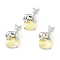 Shell Pendants, with Platinum Brass Findings, Tiger with Oval, Champagne Yellow, 32x20.5x8.5mm, Hole: 6x7mm