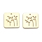 Brass Pendants, Cadmium Free & Nickel Free & Lead Free, Square with Tree Charms, Real 18K Gold Plated, 18x18x1mm, Hole: 1.2mm