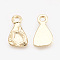 Brass Charms, Cadmium Free & Nickel Free & Lead Free, Real 18K Gold Plated, teardrop, 9x5x1mm, Hole: 1mm